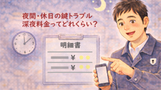 夜間・休日の鍵トラブル。深夜料金って本当にかかる？相場を正直に教えます