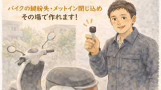 バイクの鍵をなくした!メットインに閉じ込めた!その場で作成できる?料金は?