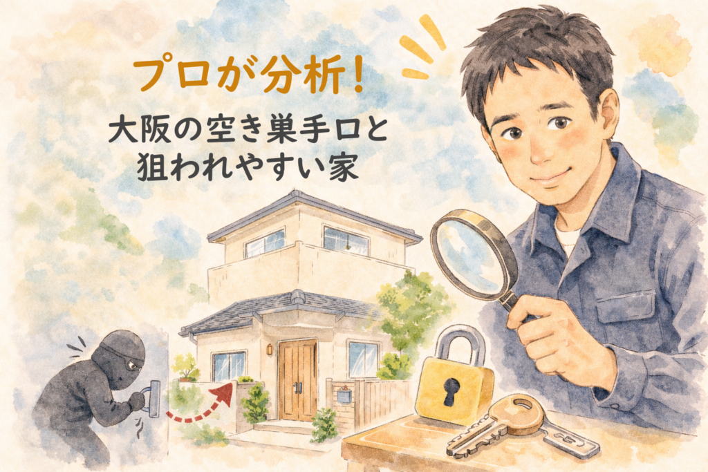 家の防犯をチェックする鍵屋「プロが分析！大阪の空き巣手口と狙われやすい家」