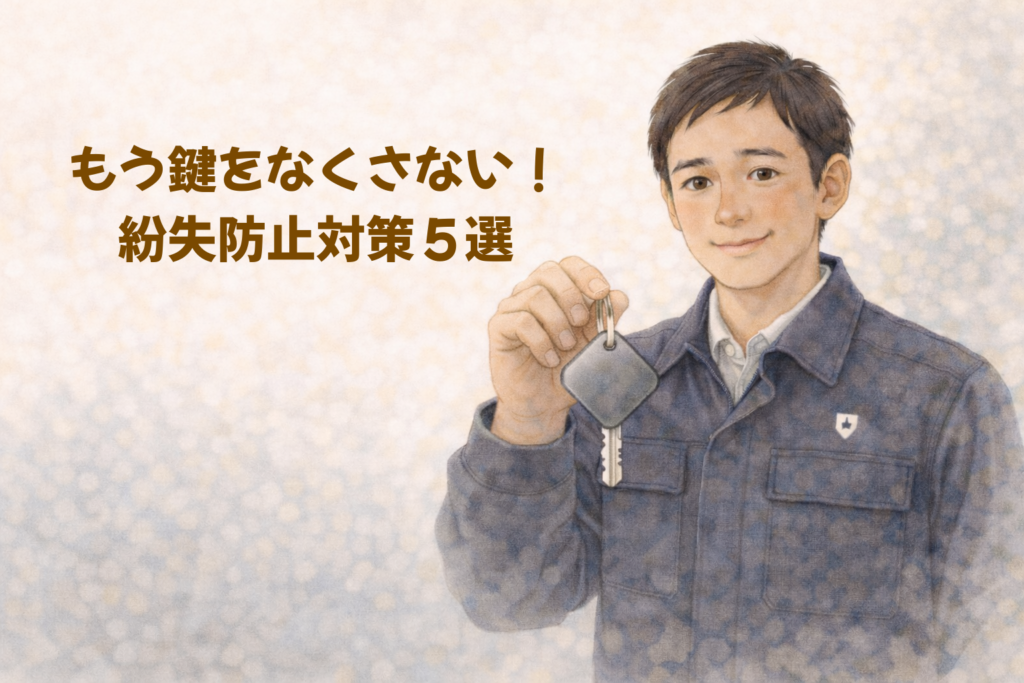 鍵 紛失 防止 の対策を優しく解説するイラスト