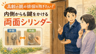 高齢の親の徘徊を防ぎたい|内側からも鍵をかける「両面シリンダー」とは